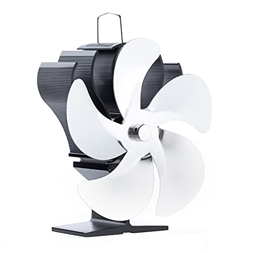 LfrXtra SF602S - Ventilador de estufa de leña eficiente 5 ventiladores alimentados por calor para quemar leña o