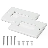 2 Stück Unterputz Kabeldurchführung Blenden mit Bürstenleiste - Weiß, Blende Kabeldurchführung Unterputz mit Pinsel, Kabelmanagement für Wandmontage, Kabel Eintritt Austritt für TV- und Internetkabel