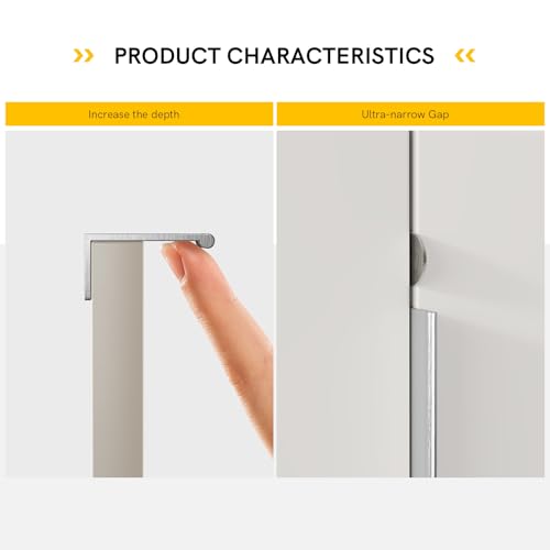 Image of Rergy 30 Pack 4 inch Cabinet Pulls Brushed Nickel Finger Pulls for Cabinets | Aluminum Alloy Silvery Edge Pulls Modern Cabinet Handles for Kitchen, Cupboard, Drawers, Dressers, Screws Included