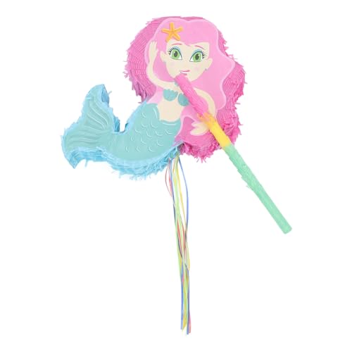 VICASKY 1ensemble Pinata Sirène pour Fête Anniversaire Garçon Fille avec Bâton Décoration Thème Sirène Jeu de Fête Robuste Papier pour Kit Anniversaire Fille et Bonbons