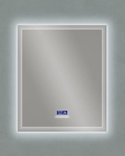 Generico Specchio bagno led con radio e display multifunzione cm 75x90