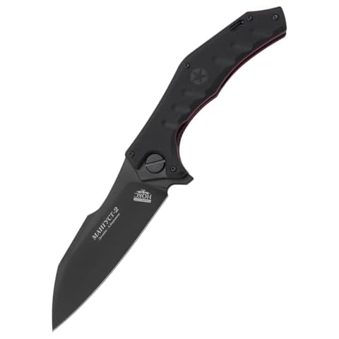 HOKC Mangust-2 | 336-708406 | Pocket Knife, EDC Knife by Official Dealer - Liner Lock, G10 Handle, Adjustable Pocket Clip, Ceramic Double Row Ball Bearing, Finger Flipper, Long and Durable D2 Stainless Tool Steel, Black Titanium Coated (DLC) - Ideal for Camping & Hunting Cover