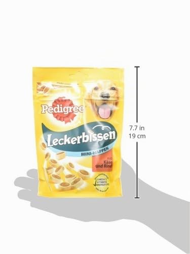 Pedigree Hundesnacks Leckerbissen Mini–Happen, 12er Pack, 6x140g – Hundekekse mit Rind– und Käsegeschmack, ideal für das Training oder für zwischendurch