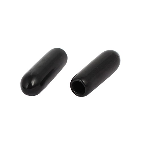Aexit 100pcs 3mm Inner Luer Fittings Dia Rubber Hose End Cap Screw Thread Protector Cover Luer Cap Fittings Black