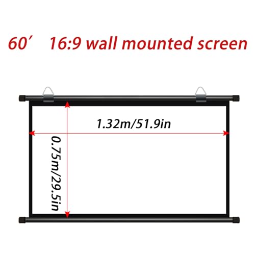 Pantalla de proyector enrollable 16:9 60 pulgadas miniatura 7