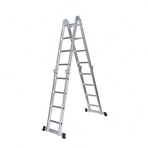 TimmyHouse Folding Extendable Multipurpose Aluminum Ladder 15.5 FT Telescopic Scaffold