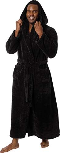 Mens Robe Big & Tall with Hood - Long Plush 400GSM Luxury Fleece Bathrobe