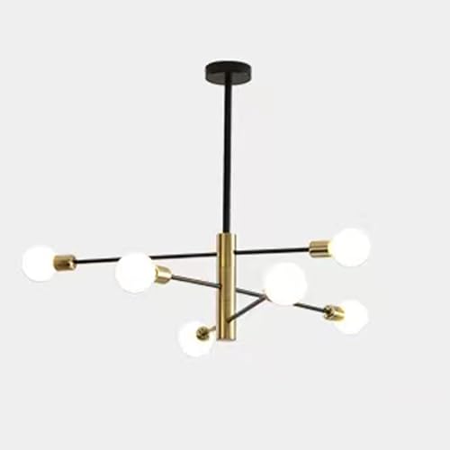Lámpara de araña retro Sputnik para dormitorio con brazos orientables de diseño nórdico industrial