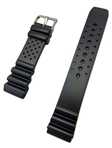NewLife 22mm Black Rubber PVC Material Watchband | Thick, Comfortable, and Durable Replacement Wrist Watchstrap that brings to Any Watch for Men and Women
