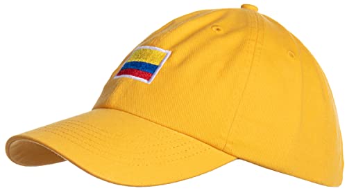 Ann Arbor T-Shirt Co. Colombian Flag Hat - Country of Colombia Pride Low Profile Baseball Dad Hat for Men Women - (Yellow)