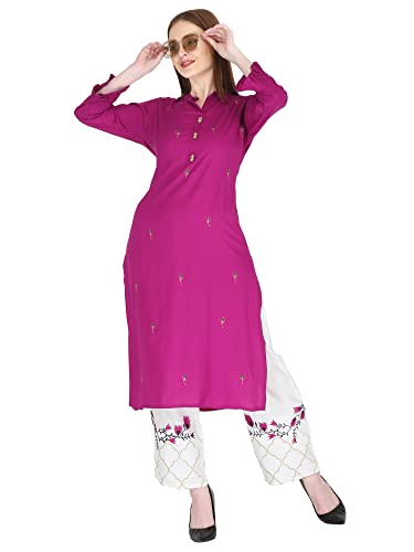 Image of Women's Rayon Straight Kurta Pant with Dupatta Set (Black)