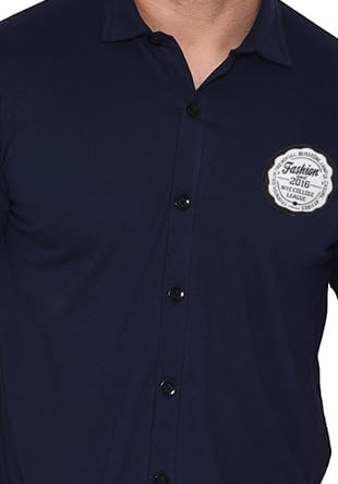 Image of Geum Men's Casual Shirt with Graphic Print | Short Sleeve Button-Down Shirt for Casual & Streetwear Look | Cotton Blend Slim Fit Shirt