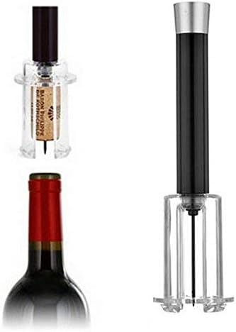 Air Pressure Corkscrew for Wine Amazingly Simple Opener with Foil Cutter Gift Set Lovers Pump Bottle Easy Cork Remover Openers Cutter, Opener, Corkscrew, (Black/Red) Black