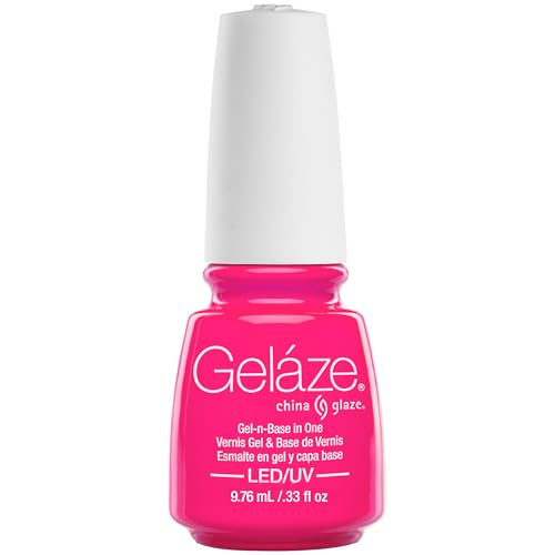 China Glaze Gelaze Pink Voltage – 2-in-1 Base Coat Gel Nail Polish, LED/UV Cured Gel Polish, 0.33 fl oz