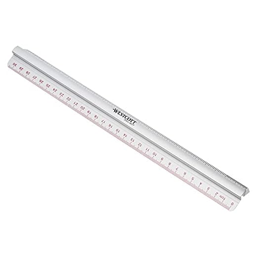 Westcott E-10114 00 - Regla (aluminio con asidero, 30 cm), color plateado