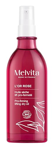 Melvita - Huile Sèche Lift Fermeté - L'Or Rose - Triple Action Raffermissante - Extraits de Poivre Noir et Baies Roses - Raffermit, Réduit l'Aspect de la...