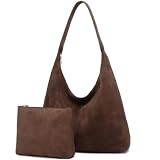 Slouchy Suede Hobo bag for Women Casual Shoulder Bag Soft Cresent Tote Purse Handbag Work Travel