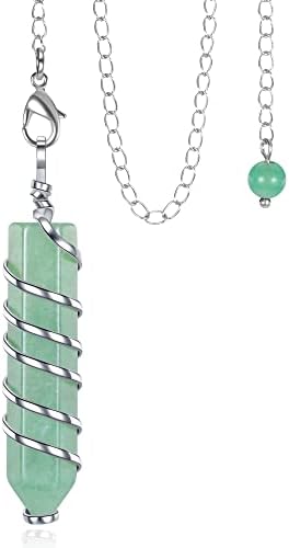 Top Plaza Natural Green Aventurine Healing Crystal Stone Pendulum for ...