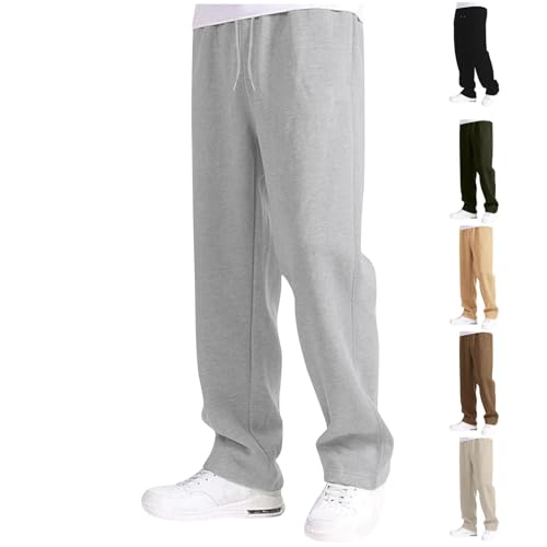 Boys Sweatpants Baggy Wide Leg Casual Straight Pants Elastic Waist Workout Athletic Joggers Sweat Pants with Pockets