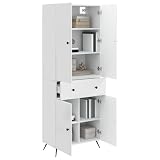 vidaXL 2 stück weiß glänzend möbelset verstellbare möbelset vielseitige aufbewahrungslösung modernes wohnzimmer funktionale wohnkultur