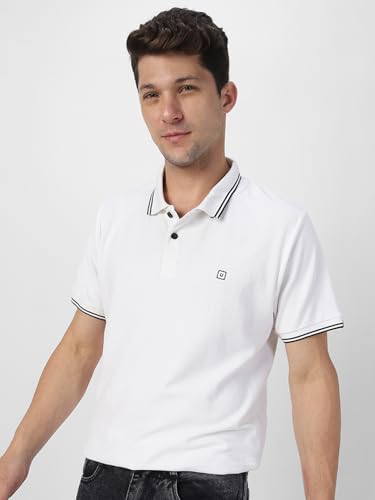 Image of Urbano Fashion Men's Solid Slim Fit Half Sleeve Cotton Polo T-Shirt