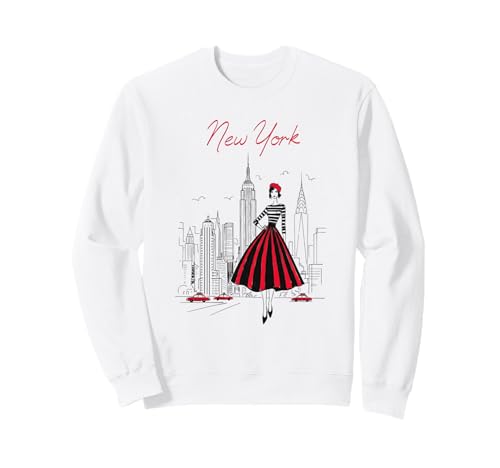 New York City Skyline Fashion Art Retro Style Women Sweatshirt