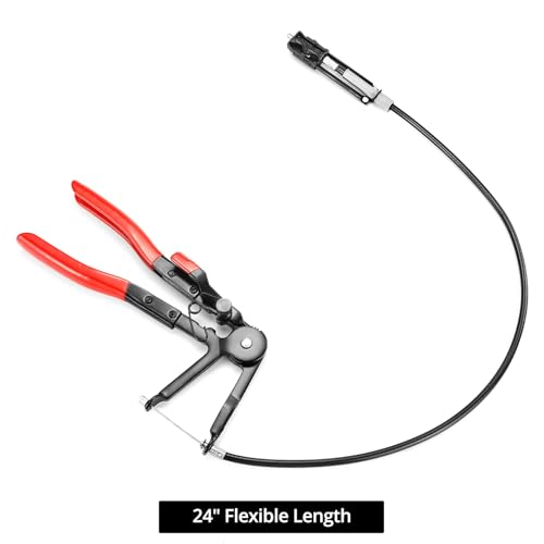 QWORK Conjunto de alicate de mangueira de cabo flexível de 61 cm e faixa plana - aço de alto carbono