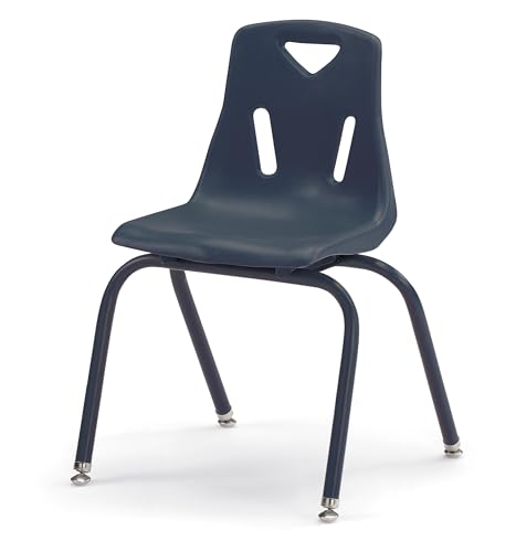 Image of Berries Jonti-Craft 8126JC1112 Stacking Chair with Powder-Coated Legs, 16 inch Height, Navy