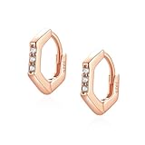 ピアス シルバーピアス Silver925 ゴールド 18Kコーティング フープピアス CZダイヤ 小ぶり 小さめ シンプル ミニ (ピンクゴールド)