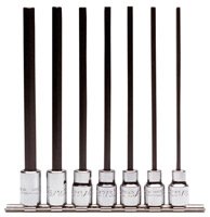 Proto Tools J4990-7XL - Non-Impact Socket Set - Imperial Measurement System, Number of Sockets: 7 PC, Chrome Finish/Coating, Bit Shaft Style, 3/8 in Drive Size, Hex Bit Socket Points, 6-3