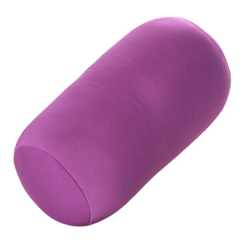 Almohada de microcuentas, de tela, almohada cervical redonda, cojín cilíndrico de tubo de puf, almohadas de apoyo para la espalda, almohadas de viaje para avión, coche, reclinable, dormir y regalo
