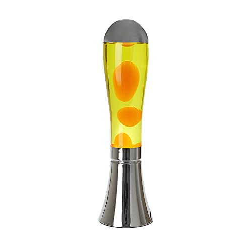 Balvi Lampe Lava Magma Couleur Argent/Jaune Objet de décoration Taille XL Aluminium/Verre 45cm