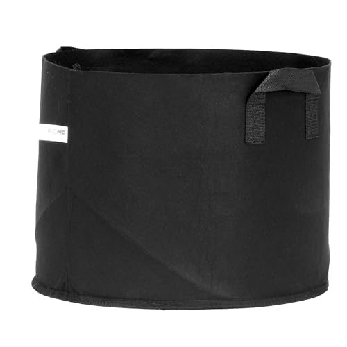 Image of FCMP Outdoor 10-Gallon Modern Lightweight Non-Woven Insulating Fabric Breathable Grow Bags for Indoor or Outdoor Gardening, Black (5 Pack)