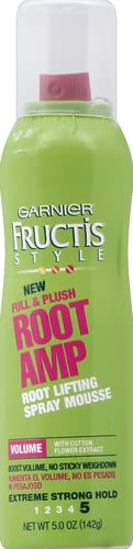 Garnier Fructis Style Root Amp Lifting Spray Mousse, Extreme Hold, 5.0 Oz, 1 Count (Packaging May Vary)