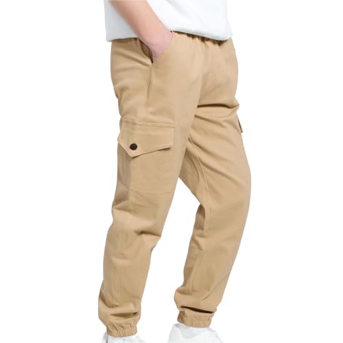 Boys Sweatpants Lightweight Elastic Waist Casual Fashion Cargo Pants Baggy Athletic Hiking Outdoor Jogger with Pocket3