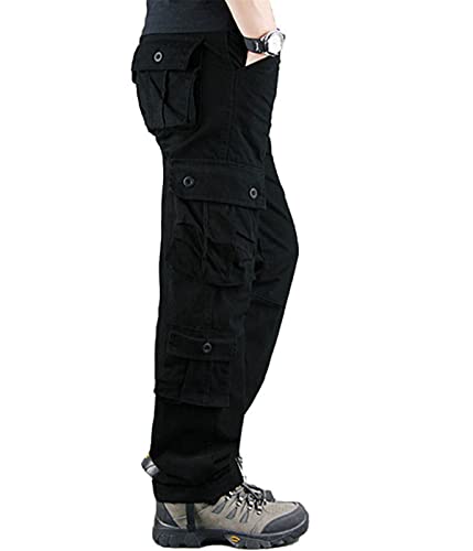 HARGLESMAN Men's Utility Cargo Work Pants Casual Relaxed Fit Overall Rip Stop Trousers with 8 Pockets3