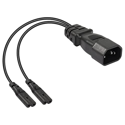 Cerrxian 1Ft Iec 320 C14 To Dual C7 Power Cable,C14 Male To 2X C7 Female Y Splitter Ac Conversion Cable,Suitable For Printers,Scanners,Etc(C14-C7/C7) #TOP15