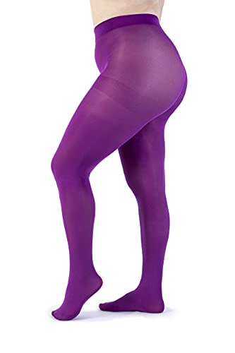 LEELA LAB Strumpfhose Damen Sheer Große Größen 90 Denier, Bequem und Langlebig - Made in Italy (Indigo, 6) Cover