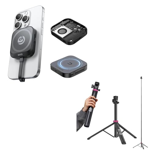 Image of ULANZI MT-89 Extendable Tripod Aluminum, 82 inch Portable Adjustable Light Stand Camera Phone Tripod with 1 /4 inch Screw, MA55 Magnetic SSD Enclosure with Magsafe M.2 NVMe USB 3.2 Gen 2 Type-C (10 Gbps)