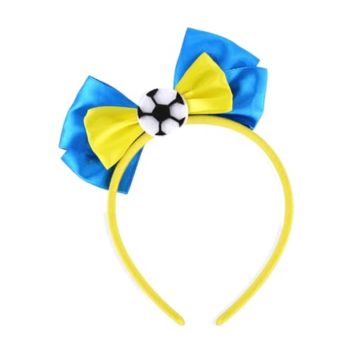 Bonita diadema de fútbol con forma de lazo, para mujer, competiciones, animadoras, para eventos deportivos, juegos de fútbol