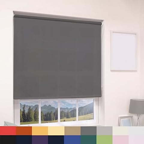 Deluxe Dark Grey Light Filtering Roller Blind Cover