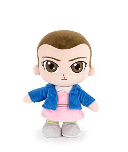 Famosa Softies - Peluche Eleven de Stranger Things, muñeca blandita, 26 cm, Textura Suave y Relleno Material de Fibra 100% reciclada, para Fans de la Serie y niños a Partir de 12 Meses, (760021113)