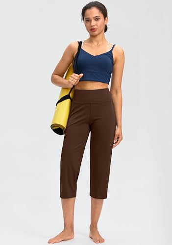 Image of G Gradual Capri Pants for Women High Waist Workout Yoga Pants with Pockets Tummy Control Leggings Crop Straight