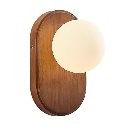 Luces de montaje del dormitorio G9 con esfera de cristal y madera para renovar tu iluminación
