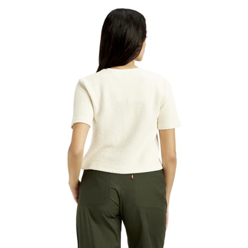 Image of Levi's Women's Cotton Classic Fit Textured Off-Crew Neck Top