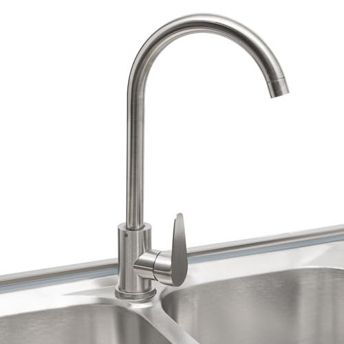 Edelstahl Spültisch Freistehende Küchenspüle 2 Becken 3 Ebenen Spülbecken Gastro Spüle mit Kalt und Warm Wasserhahn, Gewerbliche Edelstahlspüle für Restaurant Inkl. Zubehör 120x45x80 cm