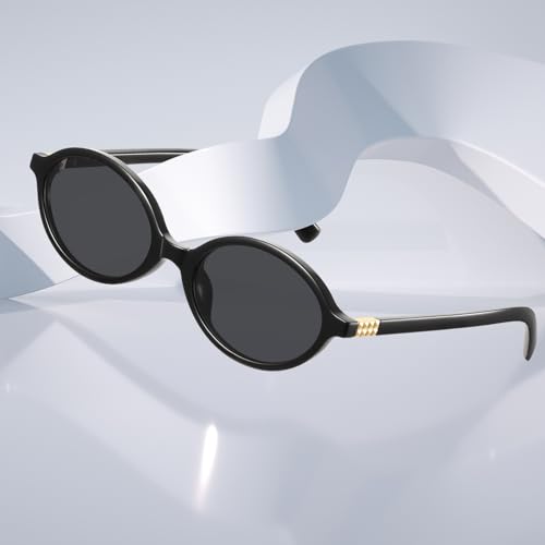 KUGUAOK Retro Oval Sunglasses for Women Trendy Small Frame 90s Sun Glasses UV Protection Y2k Fashion Shades3