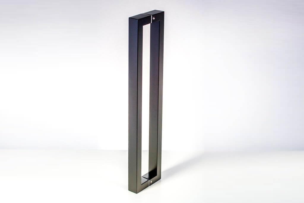 12 Inch Length Stainless Steel Matte Black Door Handles Back-to-Back, Modern Door Handle Pulls for Commercial Glass Entrance Doors Sliding Barn Doors Home Glass Shower Pulls, Square Rectangle Bar