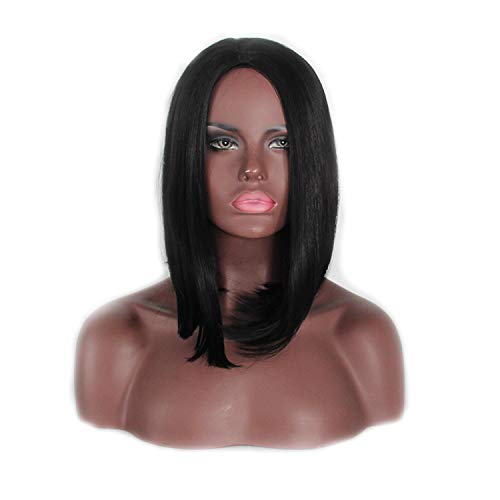 14" Bob Wigs Short Straight Synthetic Hair Full Wigs for Women Straight Wigs Like Real Human Hair (14 inch)