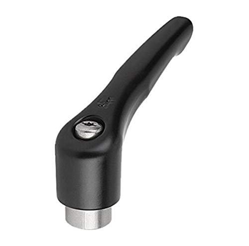 Image of Kipp 06451-0A01 Zinc Adjustable Handle with 10-24 inch Internal Thread, Modern Design Style, Stainless Steel Components, Inch, Black Satin Powder-Coated Finish, Size 0